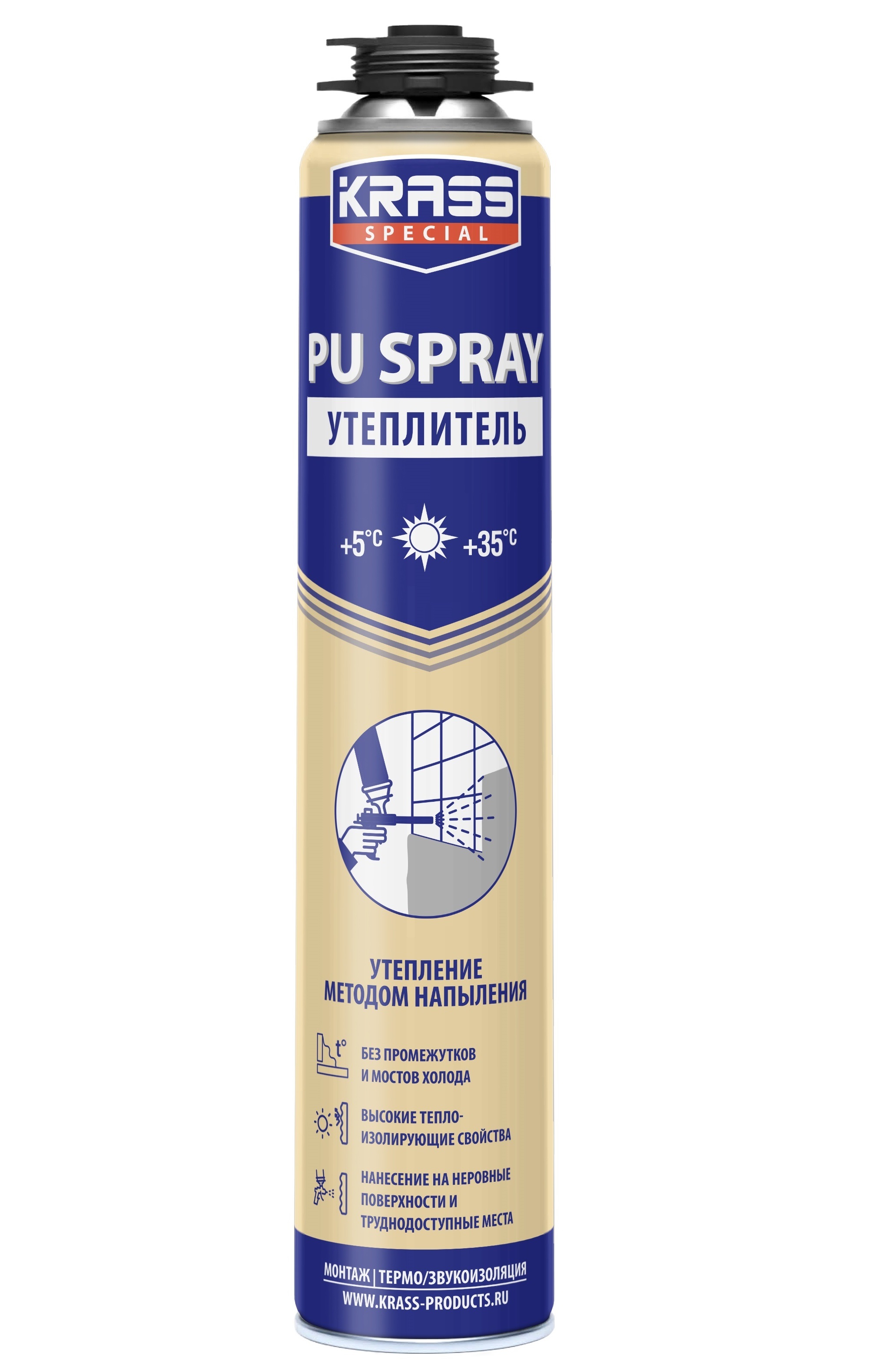 Теплоизоляция Krass Special PU Spray напыляемая 0,8 л