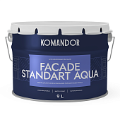 Краска фасадная Komandor Facade Standart Aqua глубокоматовый база C 9 л