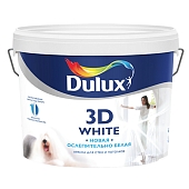 Краска интерьерная Dulux 3D матовый ослепительно белый 9 л