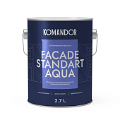 Краска фасадная Komandor Facade Standart Aqua глубокоматовый база A 2,7 л