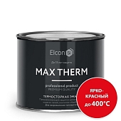 Эмаль термостойкая Elcon Max Therm антикоррозийная до 400 С RAL3020 ярко-красный 0,4 кг